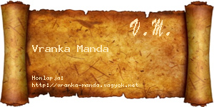 Vranka Manda névjegykártya